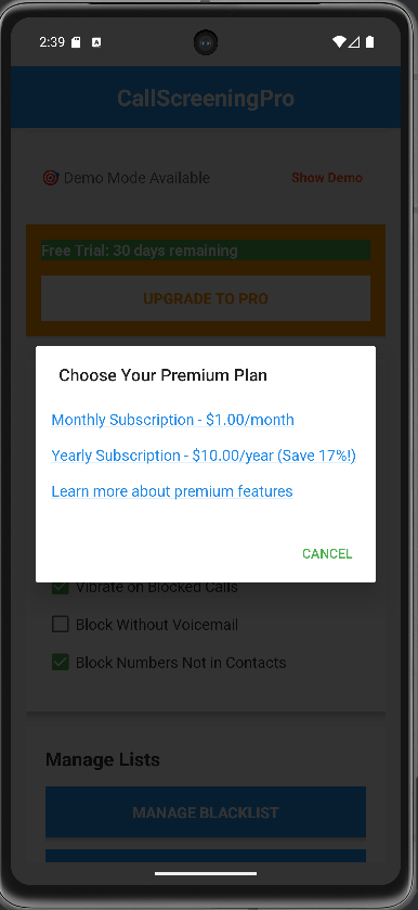 Premium Features